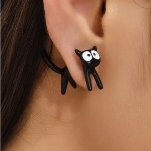 Black Cat Earrings- Kiki's Delivery Gigi Cat Kitty Ear Cuff Set